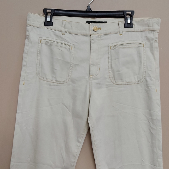 Nisse Wide Leg Raw hem high Waist with patch front pockets trouser pants - Picture 4 of 9